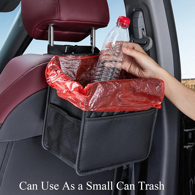 Backseat Car Organizer, Large Hanging Car Organizer Backseat Leather Front & Backseat Multifunctional Waterproof Car Organizers and Storage Back Seat (Black 2Pack)