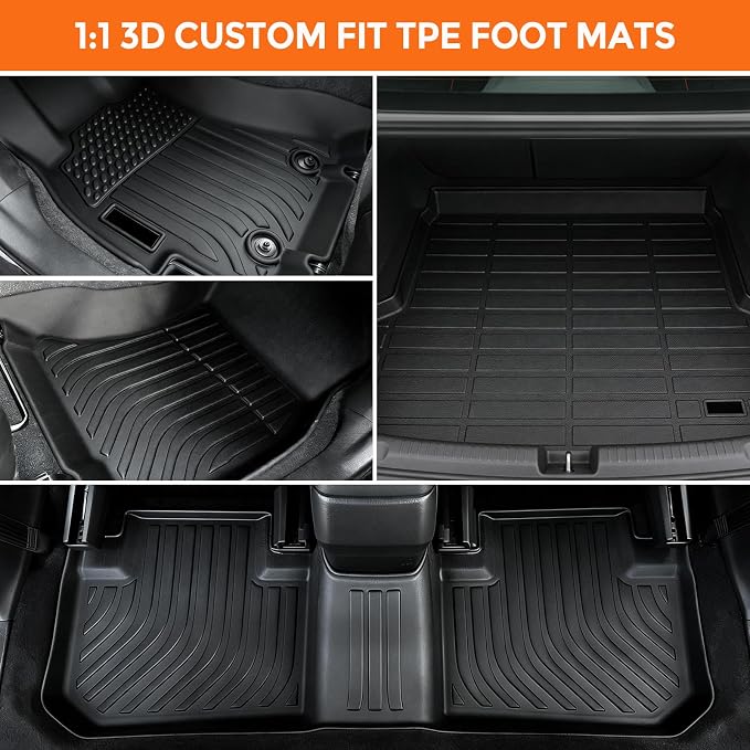 Floor Mats for Subaru Forester 2014-2018 | Heavy Duty TPE All Weather Protection, Waterproof Non-Slip Black Liners for Front & Rear (Two-Row Floor Mats & Cargo Liner)