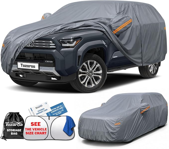 SUV Cover Waterproof All-Weather,Outdoor Full Exterior Car Covers Custom Fit for Lexus RX,VW Atlas,Kia Telluride,Hyundai Palisade,Chevrolet Equinox,Blazer,etc Size S3(See SizeChart)