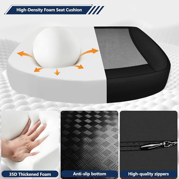 Seat Cushion,Lumbar Support Pillow for Office Chair,Ergonomic Memory Foam Back Support Pillow, High Density Foam Chair Cushion for Sciatica Pain Relief Coccyx Pad for Chair,Car,Desk,Grey