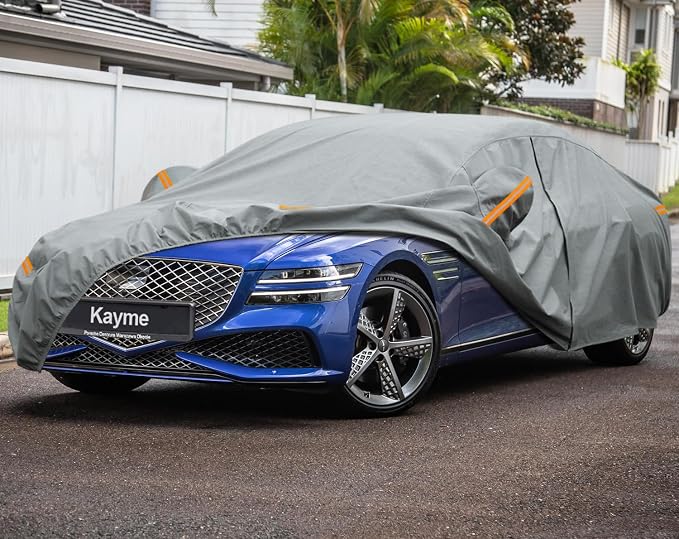 Kayme Heavy Duty Car Cover Custom Fit Genesis G80(2017-2025), Waterproof All Weather for Automobiles, Full Exterior Covers Sun Rain UV Protection.