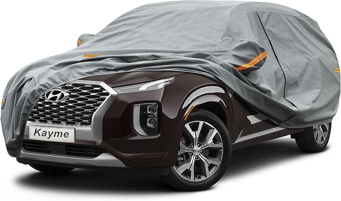 Kayme Heavy Duty SUV Car Cover Custom Fit Hyundai Palisade (2018-2025) Waterproof All Weather for Automobiles, Full Exterior Covers Sun Rain UV Protection.（Deliver About 3-10 Days）