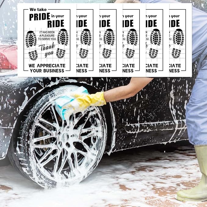 50Pcs Paper Floor Mats for Cars, Disposable White Automotive Floor Mats Kraft Paper, Waterproof Car Foot Pads Protective Papers, Thank You Mats for Car Detailing, Auto Dealership (20" x 16")