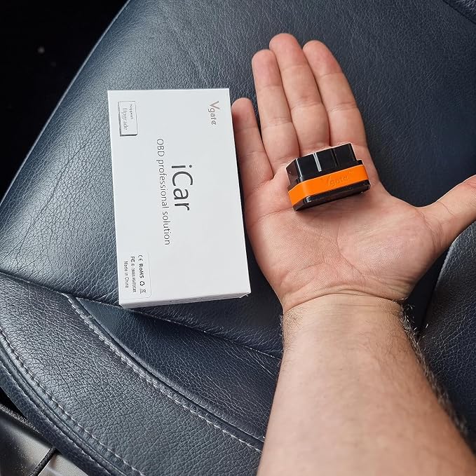iCar2 BLE 4.0 OBD2 Bluetooth Adapter Auto Scanner Car Diagnostic Tools Engine System Diagnostic Tools for Android/iOS (Black/Orange)