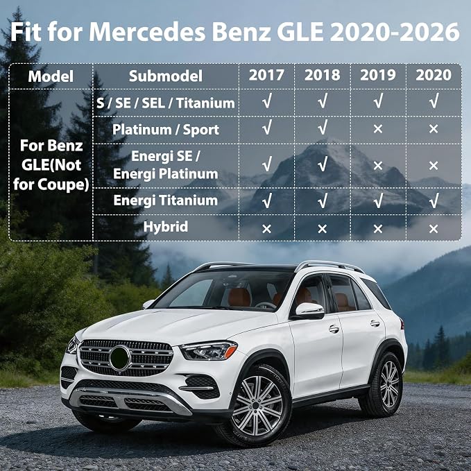 Floor Mats for Mercedes Benz GLE 2020-2026 (No for Coupe) | Custom Fit for GLE350/GLE450 All Weather Protection TPE Floor Liners Anti-Slip Odorless Car Mats Accessories