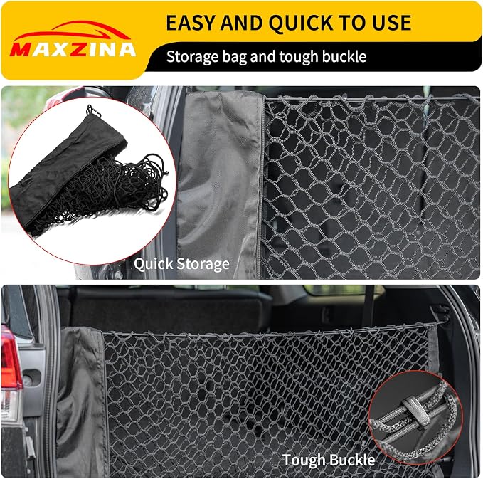 Cargo Net Compatible with 2014-2025 2026 Toyota Highlander Truck Bed Cargo Net 3.38'×1.44' Double Layer Envelope Style Dense Mesh Trunk Organizer for 2025 Highlander Exterior Accessories