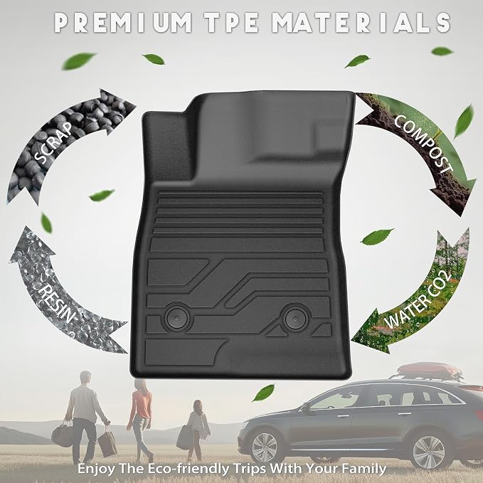KARPAL Floor Mats for 2024 2025 2026 Chevrolet/Chevy Trax & Buick Envista, All-Weather TPE Custom Fit Anti-Slip Floor Liners Car Mats Accessories