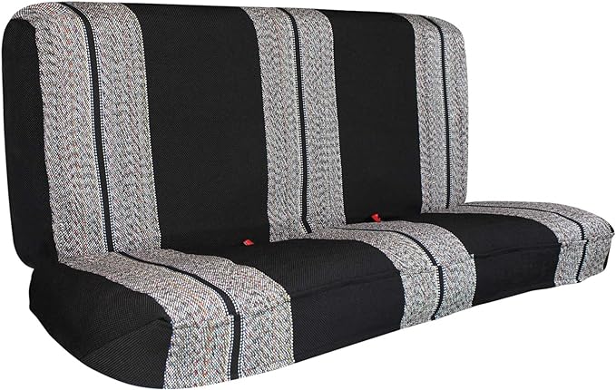 Leader Accessories Saddle Blanket Full Size Truck Bench Seat Cover,Black | Solid Bench Seat Cover for Pickup SUVs, Heavy-Duty Woven Fabric Protect Dirt, Stains, Universal Fits Ford, Chevrolet, Dodge