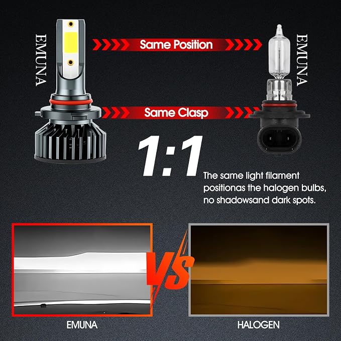 EMuna Fit For Chevrolet Chevy Tahoe 2001-2006 LED Headlight Bulbs 9005 9006 High Low Beam Headlight Bulbs + 880 LED Fog Light Bulbs Kit,6000K Cool White lights,6pcs led bulbs | 9005 9006 High Low Beam, 880 Fog Light Bulbs Kit, 6000K Cool White lights ,...