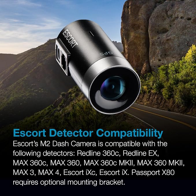 Escort M2 Smart Dash Cam – 1080P Full HD Video Dash Cam, Incident Reports, Parking Mode, Drive Smarter App, Wi-Fi & GPS, 16GB Micro SD Card, Compatible with MAX 360c, MAX 360