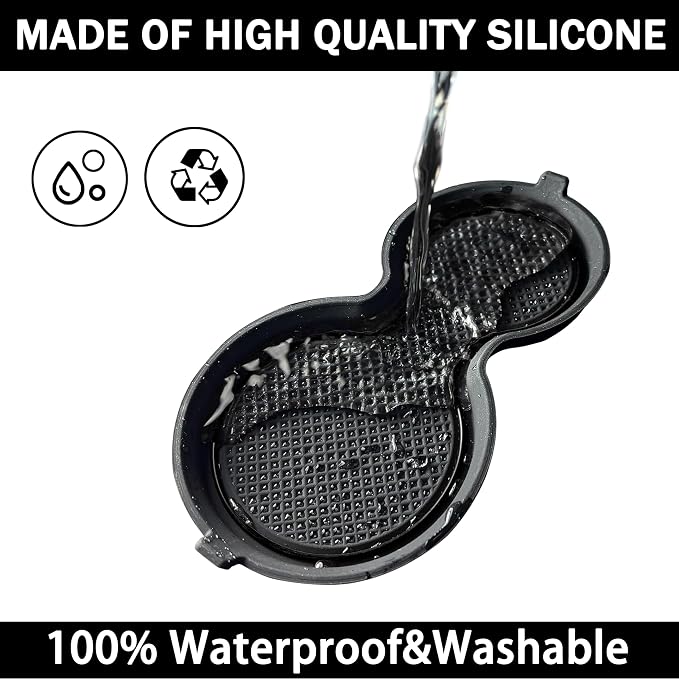 for Honda Civic Accessories 2026 2025 2024 2023 2022 Cup Holder Inserts Center Console Liner 3D Silicone Cup Holder Coaster Protector Mat Pad Non-Slip Interior Decoration for Civic 3Pcs (Black)