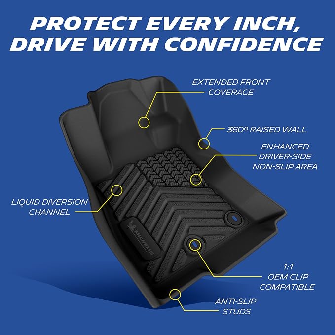 Michelin Vehicle Mats for 2025-2026 Subaru Forester Hybrid (3 Piece) | Not Fit Gas, All-Weather TPE Custom Fit Liner, Premier