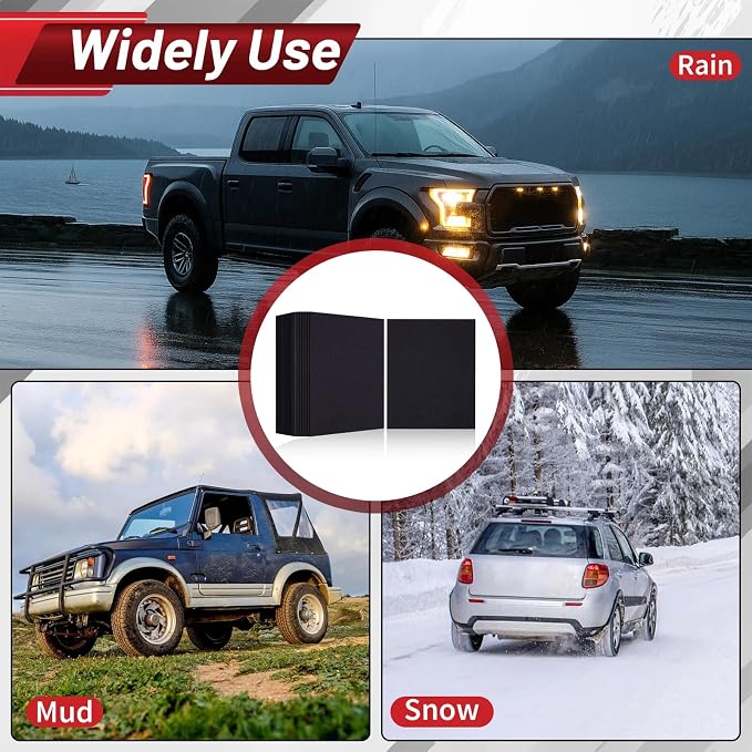 Breling 50 Pcs Disposable Floor Mats for Cars 15.7'' x 19.6'' Black Non Woven Fabric Automotive Floor Mats Protectors, Absorbent Non Slip Car Foot Pads, Vehicle Carpet for SUV, Truck, Wash, Detailing