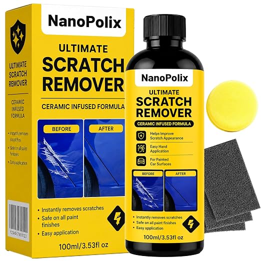 Scratch Remover, Car Paint Repair Paste for Light Scratches, Swirl Marks, Scuffs & Water Spots, Polishing Compound Restores Shine, Safe for All Paint Colors, 100ml with 3 Cloths (1)