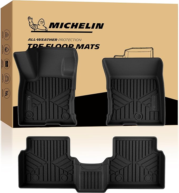 Michelin Vehicle Mats, All-Weather TPE Custom Fit Liner for 2021-2026 Ford Bronco Sport/2022–2026 Ford Maverick Gas, Premier