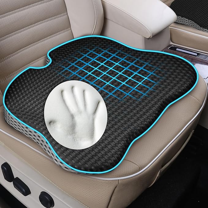 Hapiclody Car Seat Cushion for Driving,Premium Memory Foam Car Cushion for Better Visibility, Non-Slip Hip & Lower Back Tailbone Cushion, Car Seat Cushion Driver Booster for Short People, Truck(Black