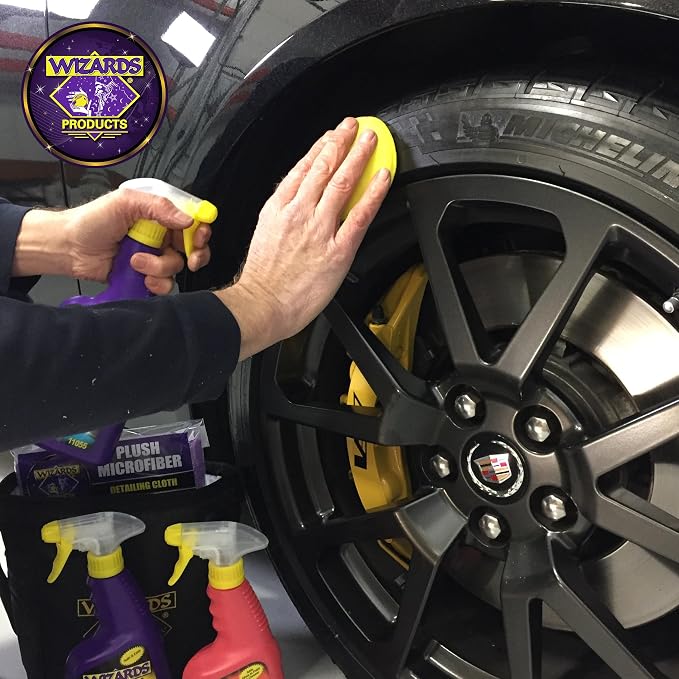 Wizards Tire and Wheel Vinyl Shine - Dressing and Protectant Spray - Professional Automotive Detailing Spray Bottle Refill - Cleans and Protects Tires, Wheels and Trim - 22 oz (Pack of 2)