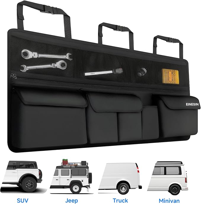 Einesin Car Organizer, Car Organizers and Storage with 9 Pockets, SUV Trunk Organizer for SUV/MPV/Truck, Car Essentials (41 * 20in)