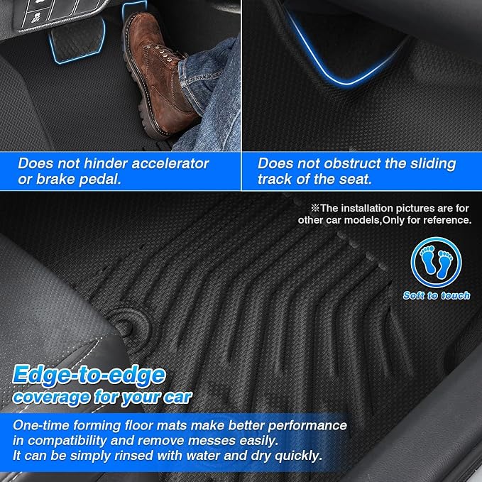 Cartist Floor Mats for 2022-2026 Ford Transit/E-Transit w/Vinyl Floor 150/250/350/350HD (Not Fit Transit Connect), All Weather Car Mats for Transit Accessories, Heavy Duty Rubber Mats