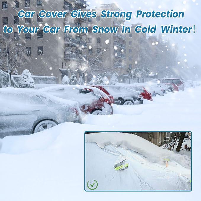Car Cover Waterproof All Weather, GORDITA Full Exterior Covers with Mirror Pocket, Outdoor Car Cover UV Snow Rain Wind Dust All Weather Outdoor Protection Universal Fit SUV Length 189-204'' inch