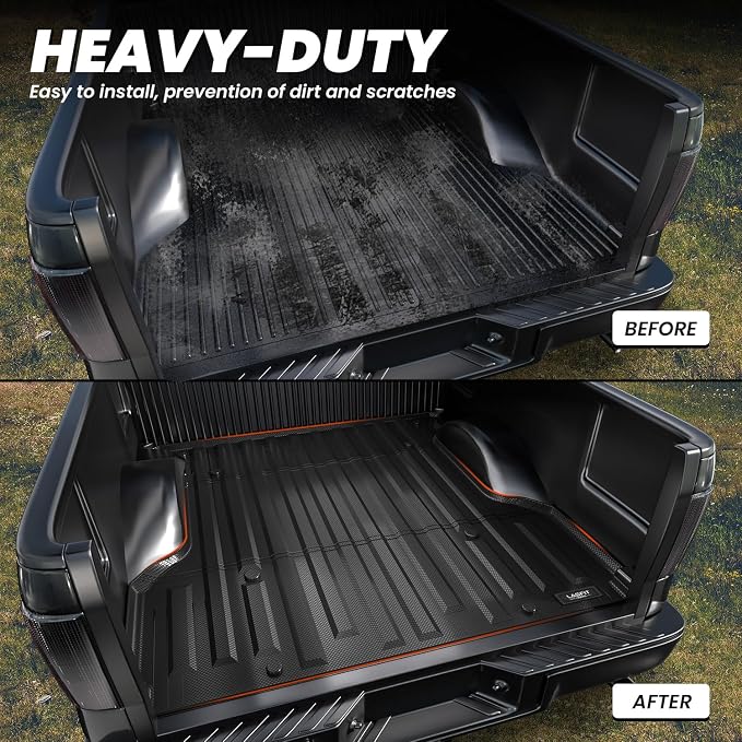 LASFIT 5.5FT Bed Mat Fit for Ford F-150 2004-2014 | Lincoln Mark LT 2006-2008 67" Truck Bed Box All Weather Protector TPE Durable Bed Liner Non-Slip Easy Clean-Not Fit for Drop in Bedlienr