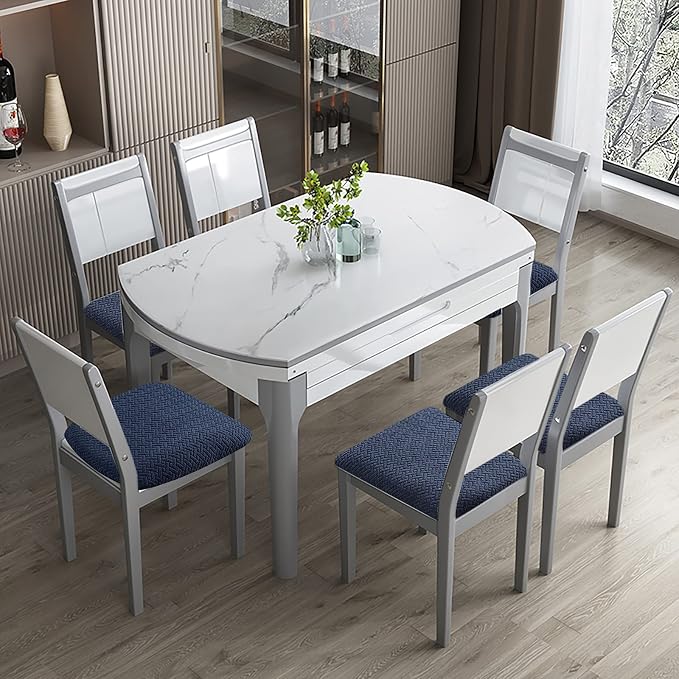 Genina Waterproof Seat Covers for Dining Room Chairs Covers Dining Chair seat Covers Kitchen Chair Covers slipcovers (Navy Blue, 4 Pcs)