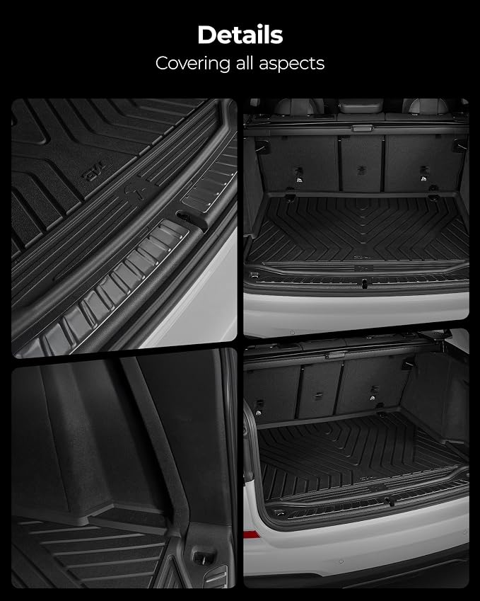 3W BMW 5 Series G30 Cargo Liner Fit for 2017-2023 All Weather TPE Trunk Mats Custom Fit for BMW 5 Series 520i 530i 535i 540i 540d 550i Full Set Car Accessories (Not for 530e)