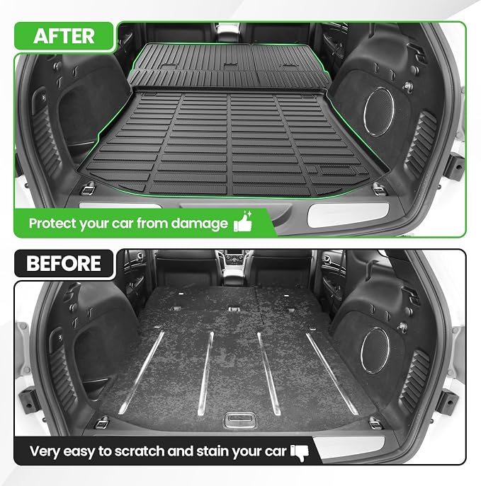 Cartist Cargo Liner for Jeep Grand Cherokee 2011-2021, All Weather Cargo Mats for Grand Cherokee Accessories, Heavy Duty TPE Trunk Mat, Car Accessories