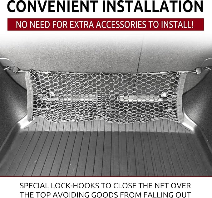 Envelope Style Trunk Mesh Cargo Net Compatible with Honda HRV HR-V LX EX Touring Sport 2013-2022 - Car Accessories - Premium Trunk Organizers and Storage - Cargo Net for SUV - Carrier Organizer