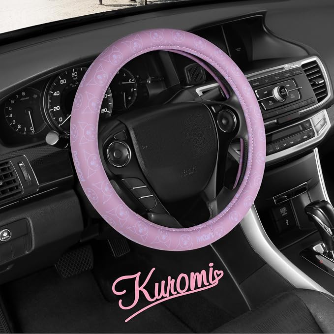 Sanrio Kuromi Steering Wheel Cover for Car, SUV, Truck - Soft Lavender | Universal Fit Cute Car Accessories & Gift for Women, Official Licensed, Steering Wheel Protector Fits 14.5"-15" Wheels
