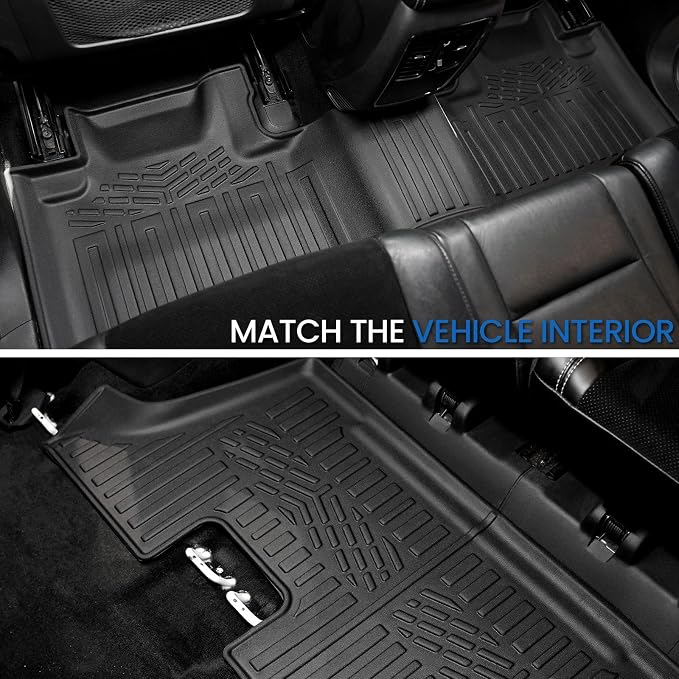 Floor Mats Set for 2016-2026 Dodge Durango (Only for 7 Seats with Bench Seats), All Weather TPE Backrest Mat Trunk Mat Cargo Liner Door Sill Guards Accessories