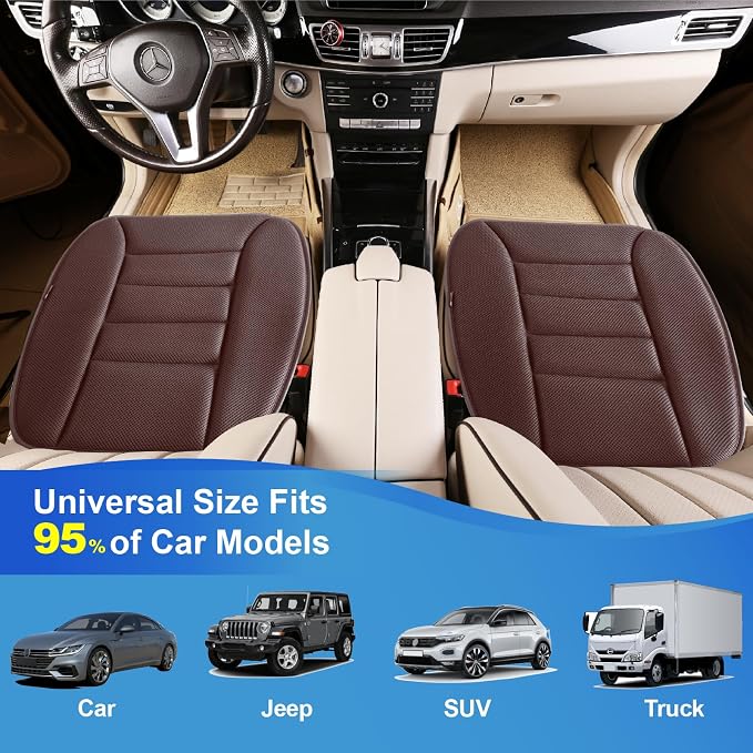 Lofty Aim Car Seat Cushion for Driving, Memory Foam Driver Seat Cushion | Car Seat Cushion for Long Driving, Automotive Seat Cushion for Pain Relief, Car Seat Pillow Fits Vehicles, Office, 4D Brown