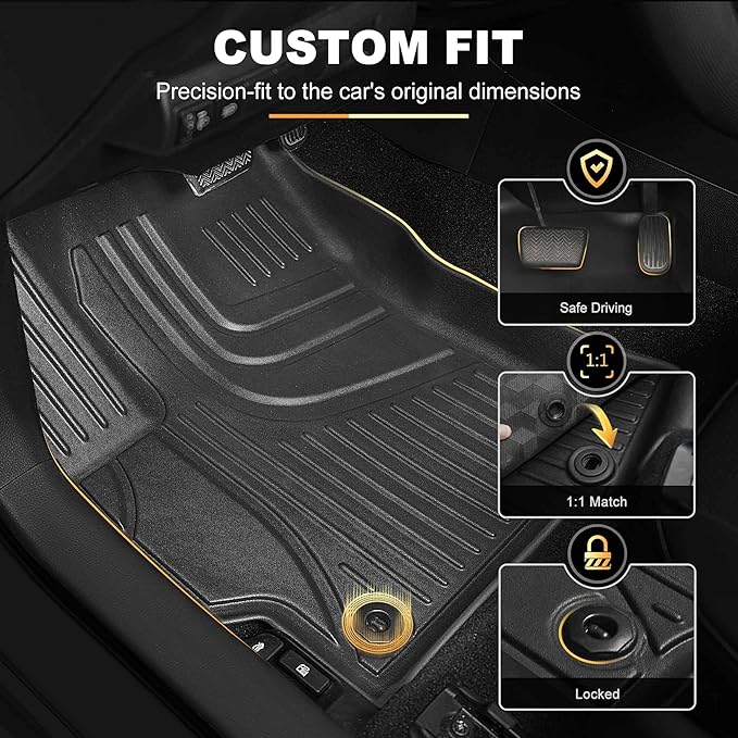 Floor Mats for Toyota Corolla Sedan 2020-2026 (Not for Hatchback or Cross) | Custom Fit Floor Liners All-weather Protection Waterproof Easy to Clean Heavy Duty Non-Slip Rubber Corolla Accessories