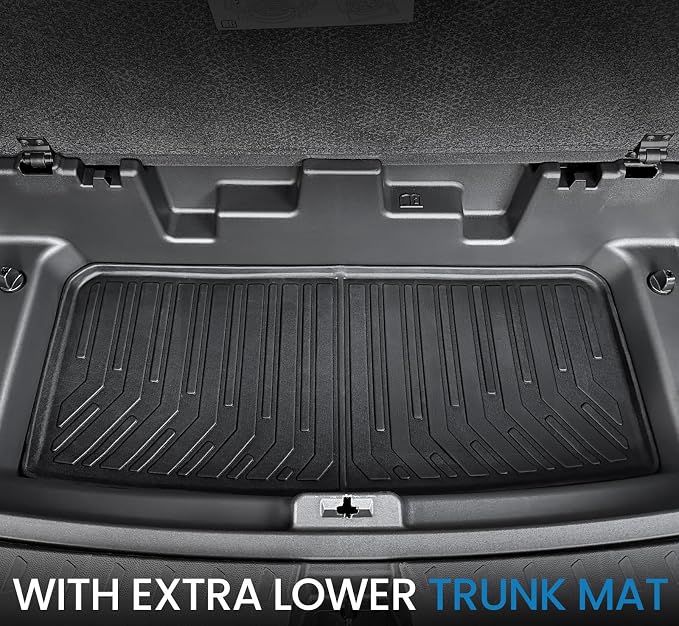 Floor Mat Cargo Mats for 2018-2022 2023 Chevrolet Chevy Traverse 7 Seats Car Mat Accessories, All Weather TPE Backrest and Lower Trunk Cargo Liner (18-23 7 Seats Set)