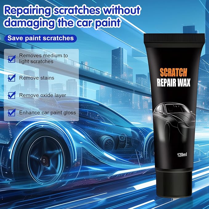 1pc Scratch Remover For Vehicles, 2026New Car Scratch Remover Wax,general car scratch repair wax, works on cars, trucks, SUV,includes wiping cloth and sponge (1 set)