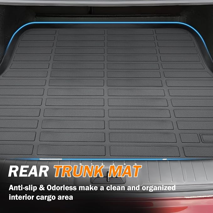 KUST Floor Mats Trunk Mat for Nissan Sentra 2020-2025 (Not for 2026), All Weather Floor Liners and Cargo Mat Custom Fit Sentra Accessories, TPE Rubber Mats Full Set of 4