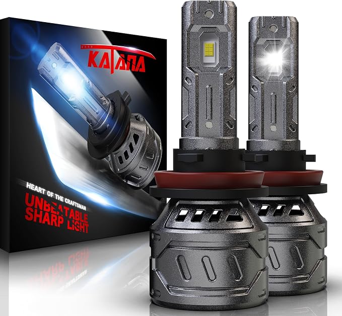 Katana H11 Bulb,H9 H8 400% Brightness White Plug and Play 1:1 Size of Fog 2