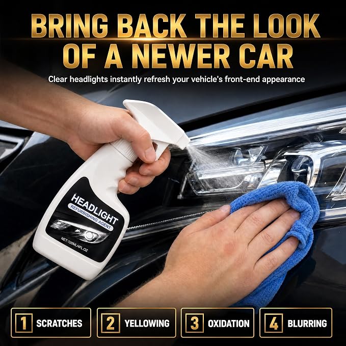 Callmynm Headlight Restoration Kit, 2026 New Car Headlight Cleaner & Restorer Kit, Restores Yellowed & Oxidized Headlights to Like-New Clarity for All Vehicle Types