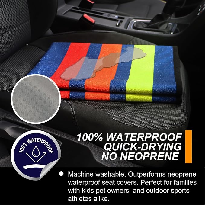 Back Seat Cover for Car Trucks Van SUV,Waterproof Rear Bench Towel Seat Covers for Dogs and Kids,Automotive Backseat Protector (Racing Stripes)