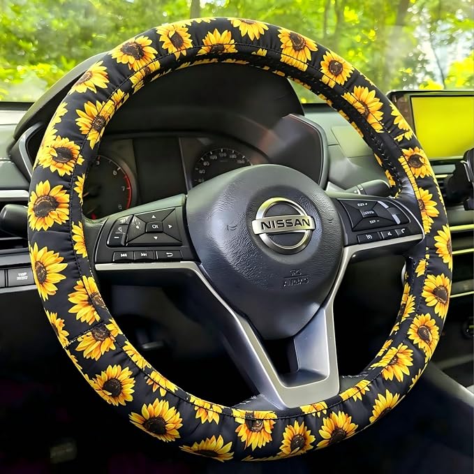 14-15 Inch Car Steering Wheel Cover, Breathable,Soft Non-Slip Steering Wheel Protector, for Most Cars, Trucks and SUV (HHYJ)