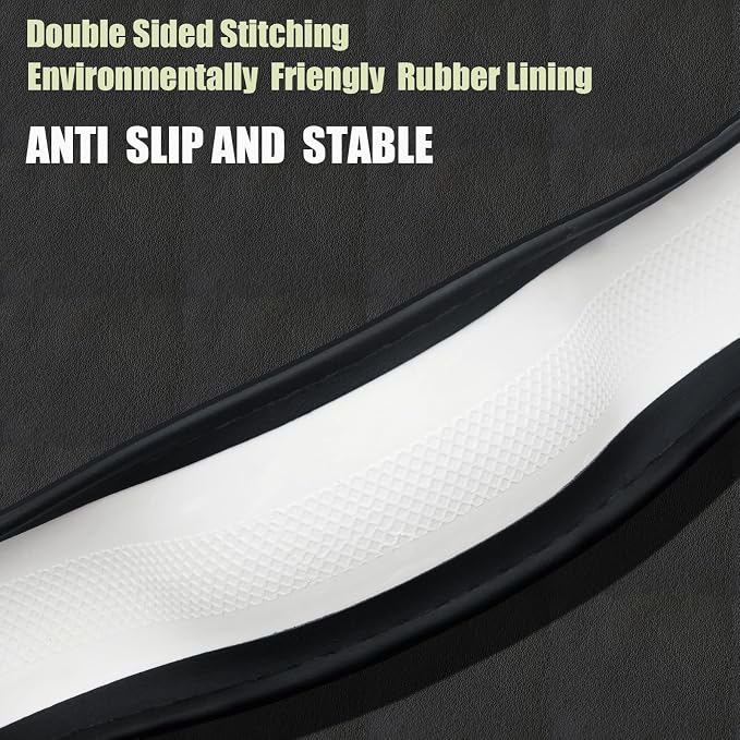 Steering Wheel Cover Small Size 14-14.25 inch, Non-Slip Car Wheel Protector for Prius Civic Model 3 Model Y Camaro, Non-Folding Packaging, Microfiber Leather, Black