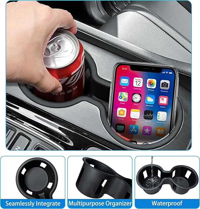 Cup Holders for 2023 2024 2025 Honda Pilot Accessories (Only Fits for 8 Seats) TPE Cup Holder Insert Front Center Console/2nd/3rd Row Drink Holder Organizer Replacement for 2024 Pilot 4Pcs Set