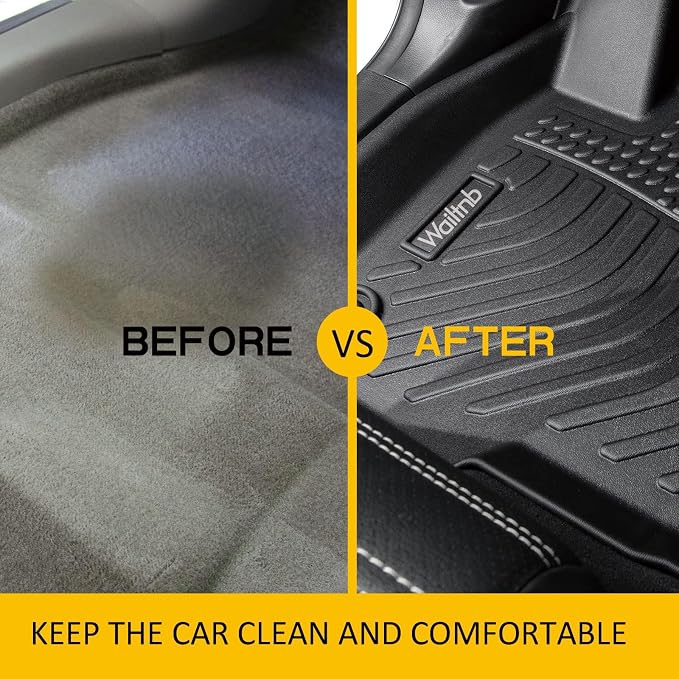 All Weather Floor Mats Custom for Chevrolet Bolt EV 2017-2024 Protection TPE Rubber Waterproof Non-Slip Durable Floor Liners Fits Front& 2nd Row Chevy Bolt EV Full Set Black Accessories