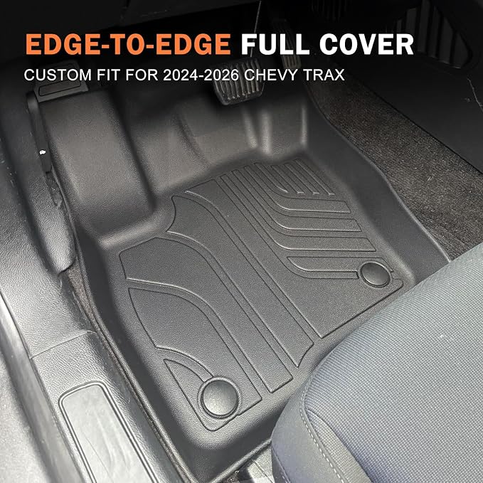 KUST Floor Mats for 2024-2026 Chevy Trax Accessories | Front Rear 2 Rows Floor Liners, All Weather Protection Car Mats, TPE Rubber, Raised Edge