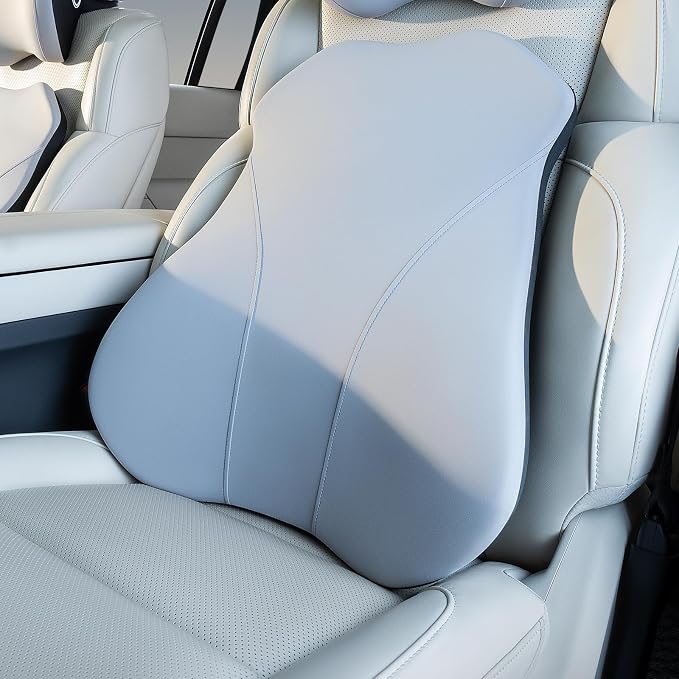 BABUR Lumbar Support Pillow for Car, Back Cushion Support for Driving Seat | Ergonomic 100% Memory Foam, Back Pain Relief, Comfort Lower Back Support for Office Chairs, Car Seat, Wheelchair