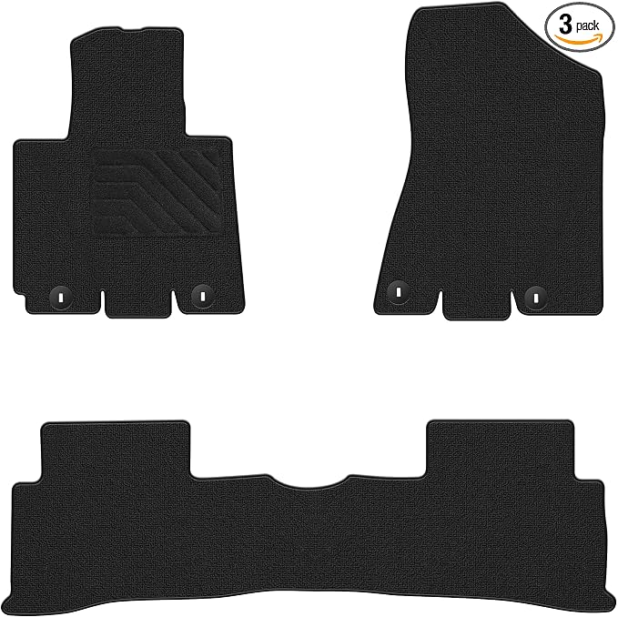 Carpet Floor Mats Custom Fit for Hyundai Tucson 2016 2017 2018 2019 2020 2021, 1st and 2nd Row Set All Weather Anti-Slip Waterproof Back Floor Liners - 3pc