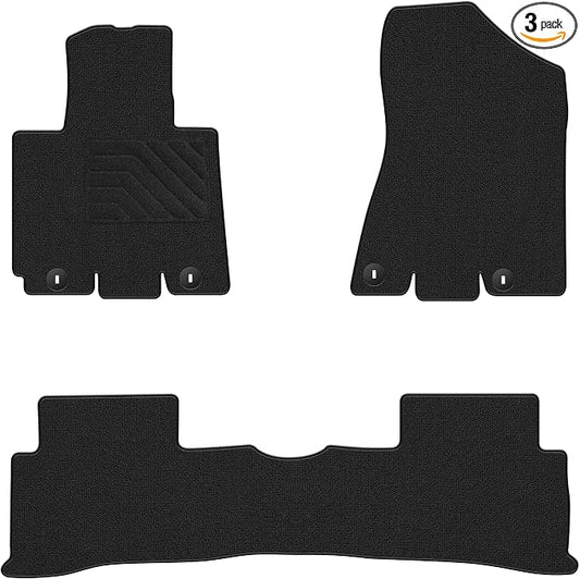 Carpet Floor Mats Custom Fit for Hyundai Tucson 2016 2017 2018 2019 2020 2021, 1st and 2nd Row Set All Weather Anti-Slip Waterproof Back Floor Liners - 3pc