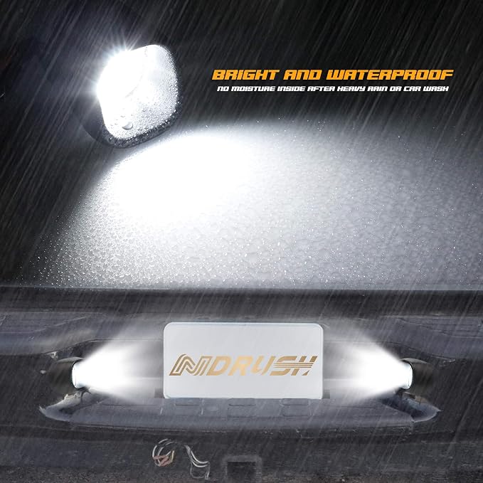 NDRUSH Led License Plate Light Tag Lamp Assembly Compatible with Chevy Blazer S10 Gmc Jimmy Sonoma Oldsmobile Bravada, 6000k White, Pack Of 2