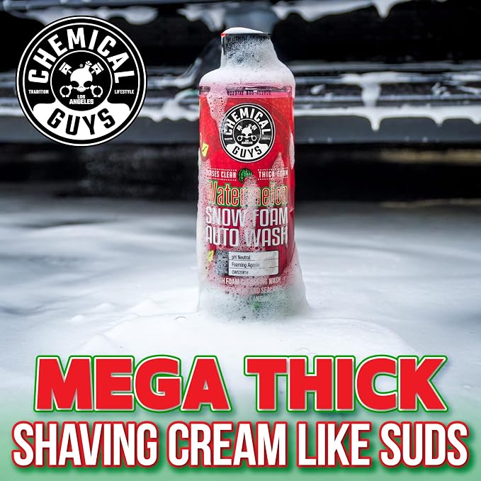 Chemical Guys, Watermelon Snow Foam Car Wash Soap, Foam Cannon, 1 Gallon | High-foaming pH-balanced suds for cannons, guns or buckets, gentle on wax and coatings, fresh watermelon scent