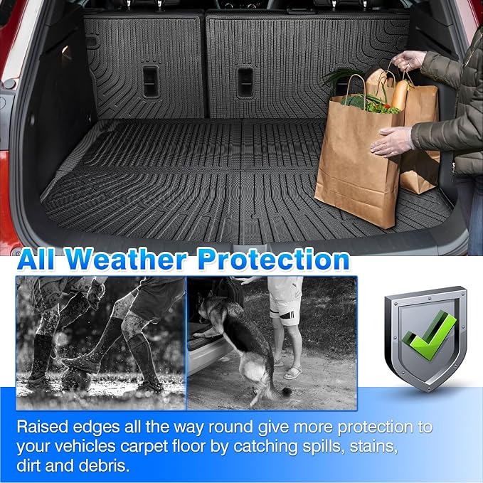 Cartist Floor Mats for Chevy Trailblazer FWD 2021-2025 2026, All Weather Cargo Liner for Trailblazer Accessories, Heavy Duty Car Mats, Car Accessories (Only Fit Cargo in Upper Deck Position)